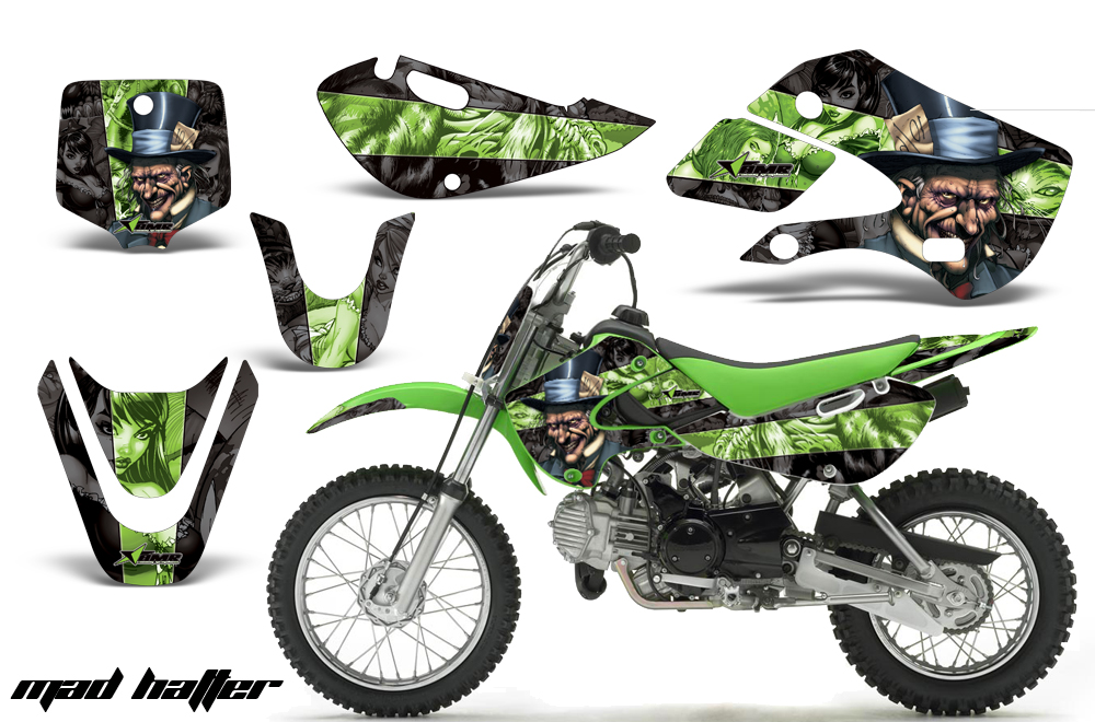 Kawasaki KLX 110 KX 65 00-09 NP Graphic Kit MAD HATTER K STRIPE G